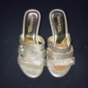 Patrizia Cinderella Silver Wedge Sandals Size 37